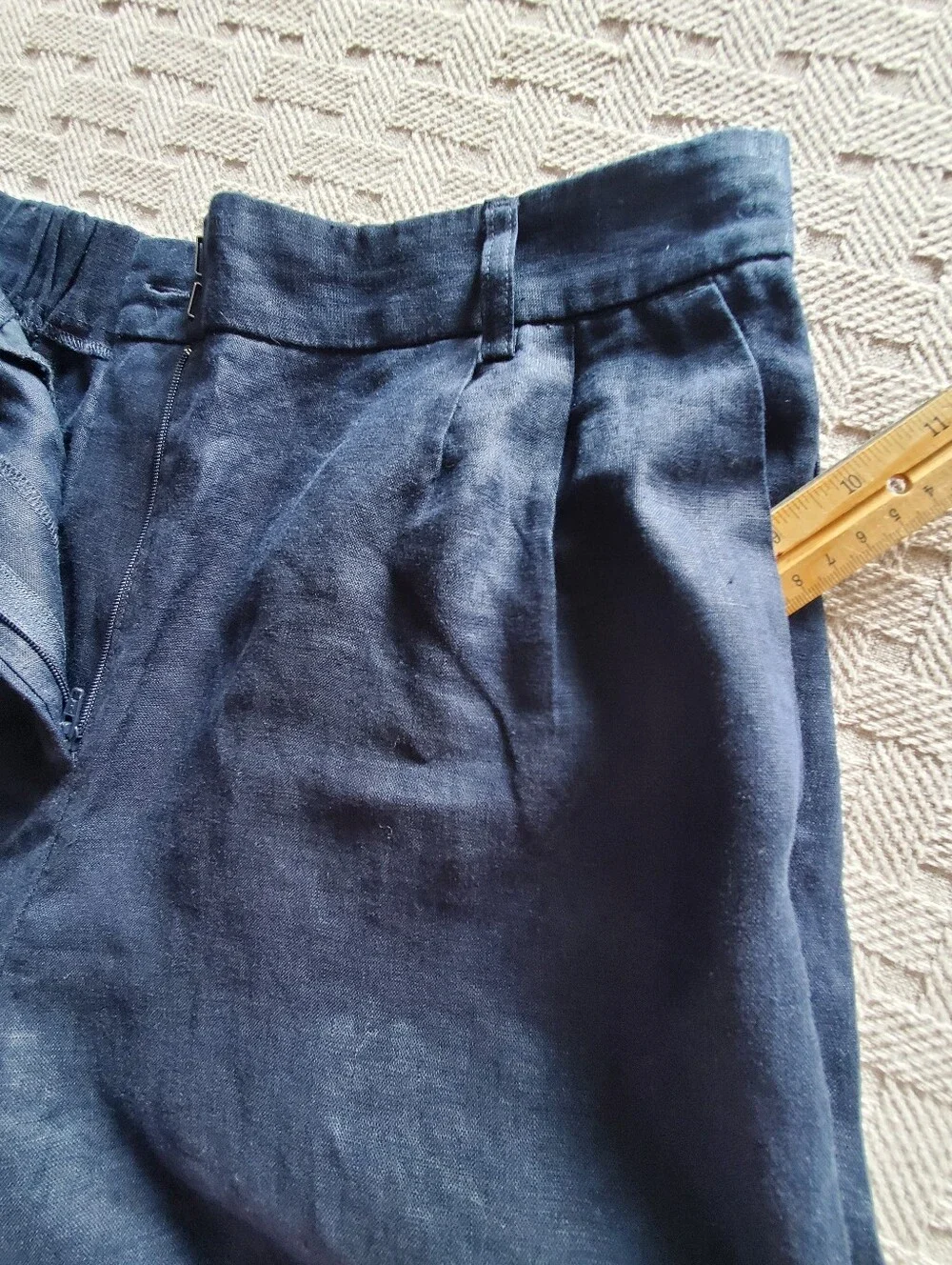 NWT Quince 100% European Linen Pleated Trouser Deep Navy